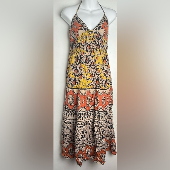 Floral Halter Maxi Dress - Multicolor - Picture 1 of 6